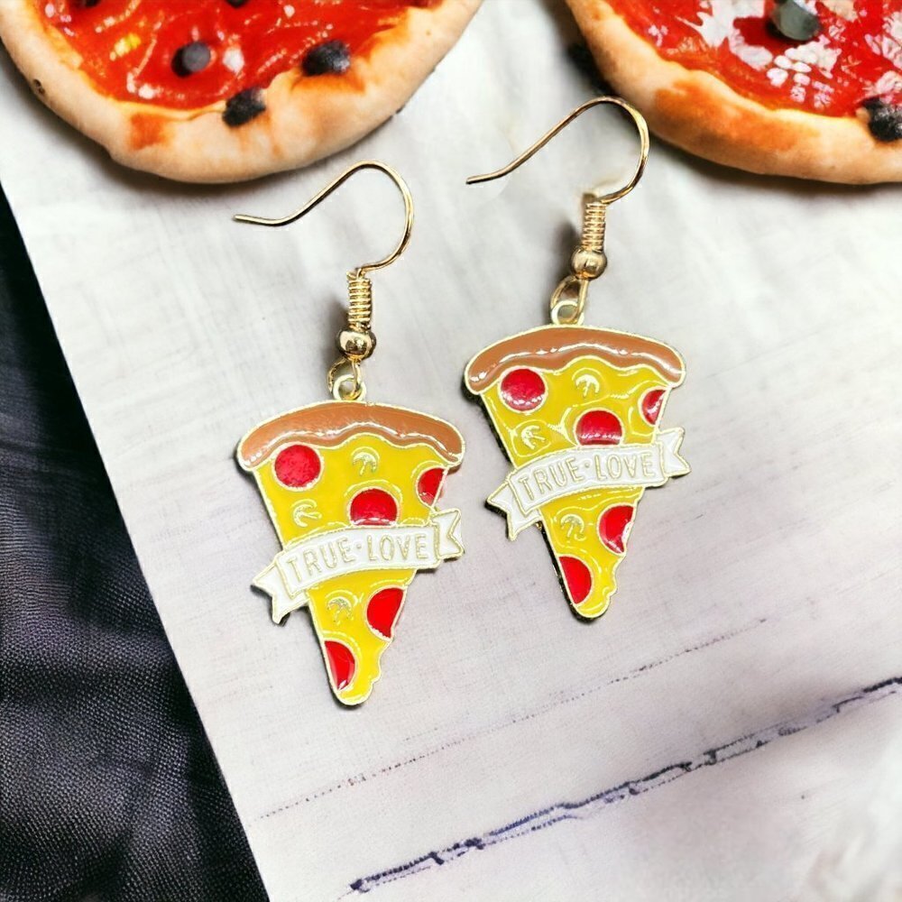 Pizza Lovers Earrings | Handmade - Picture 2 of 5